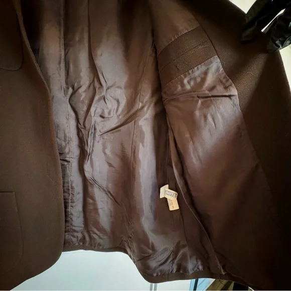 Vintage 90s Anne Klein II 100% Pure Wool Light Utility Jacket USA 10 fits like 6 - Picture 9 of 12